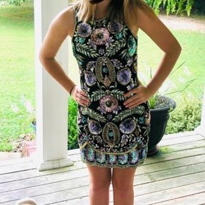 Sherri hill short formal dress.  SO MANY COLORFUL BEADS!! Sz 4-8 (stretch)
